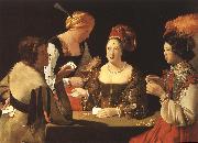 LA TOUR, Georges de Cheater with the Ace of Diamond dh painting